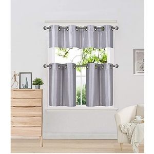 New 3 piece Silver kitchen curtains